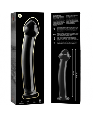 NEBULA SERIES BY IBIZA - MODELLO 11 DILDO IN VETRO BOROSILICATO TRASPARENTE 16 CM -O- 3 CM