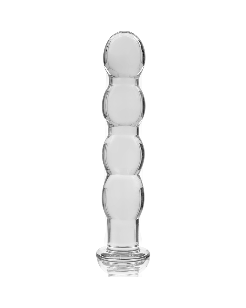 NEBULA SERIES BY IBIZA - MODELLO 10 DILDO IN VETRO BOROSILICATO TRASPARENTE 16.5 CM -O- 3.5 CM
