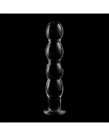 NEBULA SERIES BY IBIZA - MODELLO 10 DILDO IN VETRO BOROSILICATO TRASPARENTE 16.5 CM -O- 3.5 CM