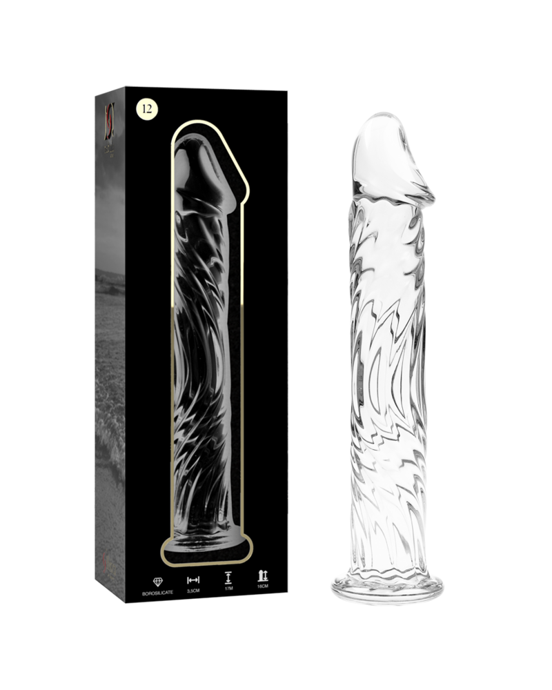 NEBULA SERIES BY IBIZA - MODELLO 12 DILDO IN VETRO BOROSILICATO TRASPARENTE 17 CM -O- 3.5 CM