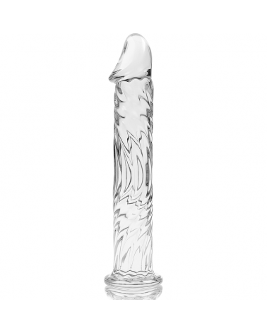 NEBULA SERIES BY IBIZA - MODELLO 12 DILDO IN VETRO BOROSILICATO TRASPARENTE 17 CM -O- 3.5 CM
