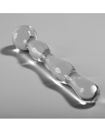NEBULA SERIES BY IBIZA - MODELLO 13 DILDO IN VETRO BOROSILICATO TRASPARENTE 18 CM -O- 3.5 CM 2