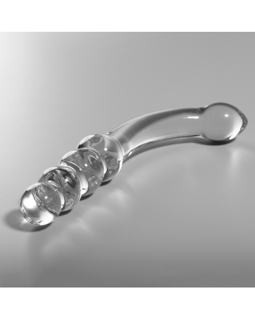 NEBULA SERIES BY IBIZA - MODELLO 14 DILDO IN VETRO BOROSILICATO TRASPARENTE 18.5 CM -O- 3 CM 2