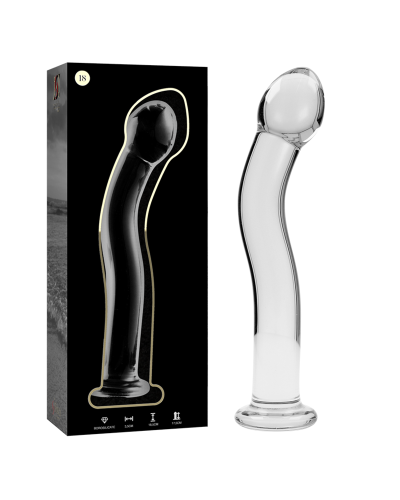 NEBULA SERIES BY IBIZA - MODELLO 18 DILDO IN VETRO BOROSILICATO TRASPARENTE 18.5 CM -O- 3.5 CM