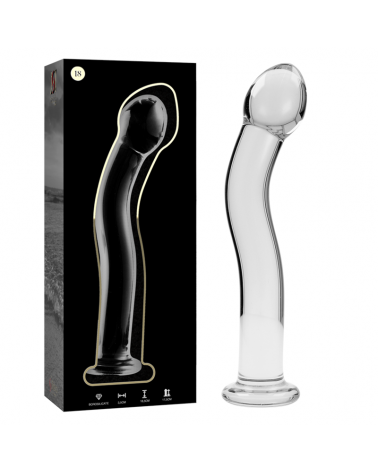 NEBULA SERIES BY IBIZA - MODELLO 18 DILDO IN VETRO BOROSILICATO TRASPARENTE 18.5 CM -O- 3.5 CM