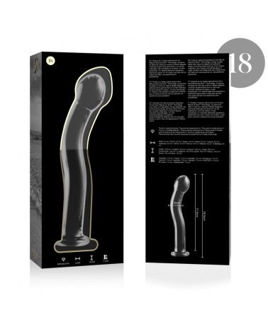 NEBULA SERIES BY IBIZA - MODELLO 18 DILDO IN VETRO BOROSILICATO TRASPARENTE 18.5 CM -O- 3.5 CM