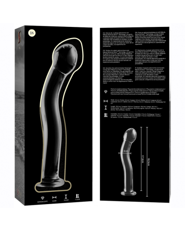 NEBULA SERIES BY IBIZA - MODELLO 18 DILDO IN VETRO BOROSILICATO TRASPARENTE 18.5 CM -O- 3.5 CM