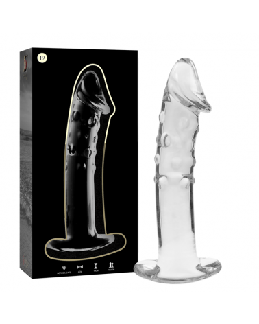 NEBULA SERIES BY IBIZA - MODELLO 19 DILDO IN VETRO BOROSILICATO TRASPARENTE 18.5 CM -O- 4 CM