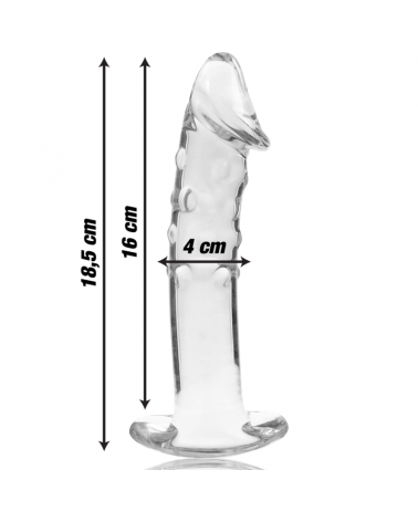 NEBULA SERIES BY IBIZA - MODELLO 19 DILDO IN VETRO BOROSILICATO TRASPARENTE 18.5 CM -O- 4 CM