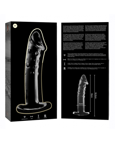NEBULA SERIES BY IBIZA - MODELLO 19 DILDO IN VETRO BOROSILICATO TRASPARENTE 18.5 CM -O- 4 CM