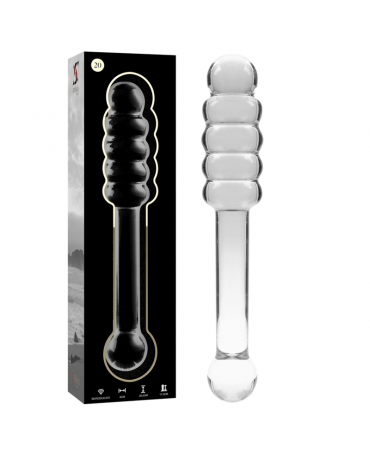 NEBULA SERIES BY IBIZA - MODELLO 20 DILDO IN VETRO BOROSILICATO TRASPARENTE 20.5 CM -O- 3 CM