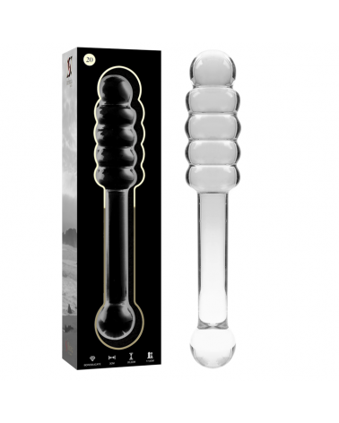 NEBULA SERIES BY IBIZA - MODELLO 20 DILDO IN VETRO BOROSILICATO TRASPARENTE 20.5 CM -O- 3 CM