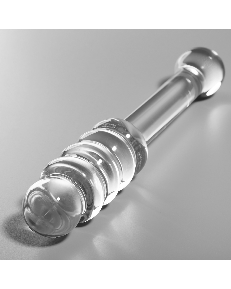 NEBULA SERIES BY IBIZA - MODELLO 20 DILDO IN VETRO BOROSILICATO TRASPARENTE 20.5 CM -O- 3 CM