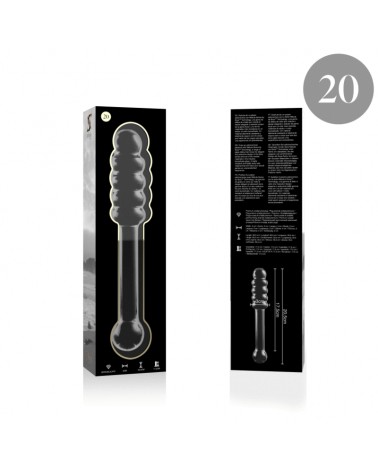NEBULA SERIES BY IBIZA - MODELLO 20 DILDO IN VETRO BOROSILICATO TRASPARENTE 20.5 CM -O- 3 CM
