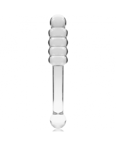 NEBULA SERIES BY IBIZA - MODELLO 20 DILDO IN VETRO BOROSILICATO TRASPARENTE 20.5 CM -O- 3 CM