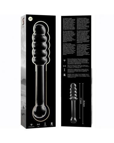 NEBULA SERIES BY IBIZA - MODELLO 20 DILDO IN VETRO BOROSILICATO TRASPARENTE 20.5 CM -O- 3 CM