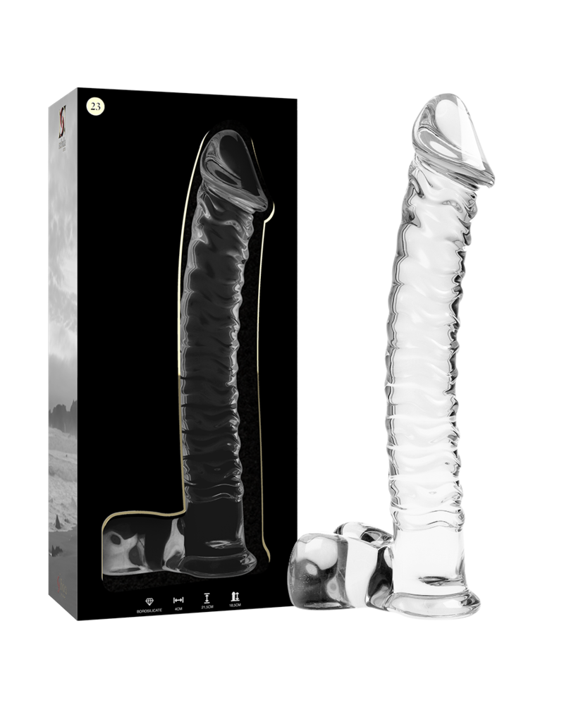 NEBULA SERIES BY IBIZA - MODELLO 23 DILDO IN VETRO BOROSILICATO TRASPARENTE 21.5 CM -O- 4 CM
