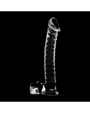 NEBULA SERIES BY IBIZA - MODELLO 23 DILDO IN VETRO BOROSILICATO TRASPARENTE 21.5 CM -O- 4 CM