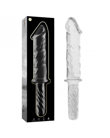 NEBULA SERIES BY IBIZA - MODELLO 24 DILDO IN VETRO BOROSILICATO TRASPARENTE 28.5 CM -O- 5 CM