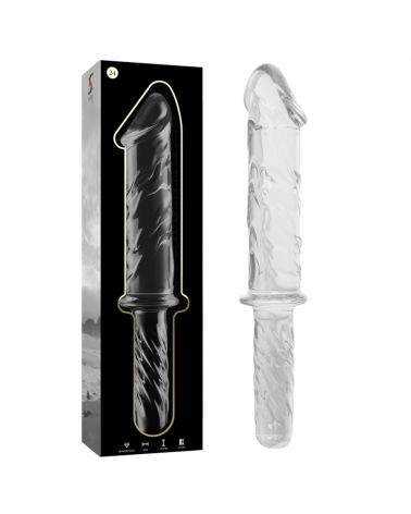 NEBULA SERIES BY IBIZA - MODELLO 24 DILDO IN VETRO BOROSILICATO TRASPARENTE 28.5 CM -O- 5 CM