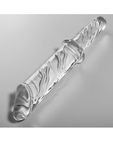 NEBULA SERIES BY IBIZA - MODELLO 24 DILDO IN VETRO BOROSILICATO TRASPARENTE 28.5 CM -O- 5 CM 2