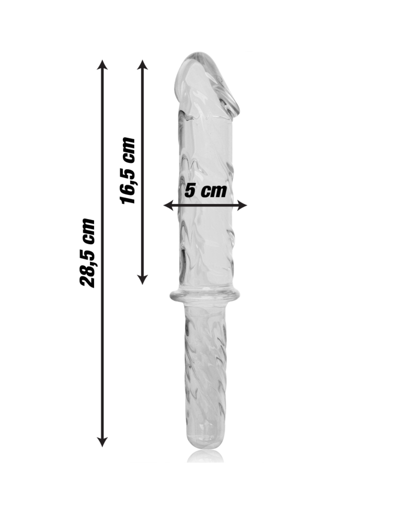 NEBULA SERIES BY IBIZA - MODELLO 24 DILDO IN VETRO BOROSILICATO TRASPARENTE 28.5 CM -O- 5 CM