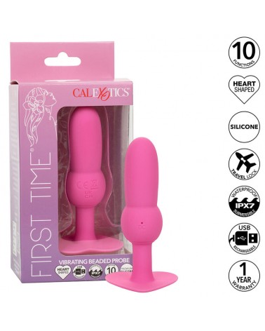 CALEXOTICS - FIRST TIME PLUG ANALE SONDA PERLINE 10 VIBRAZIONI ROSA