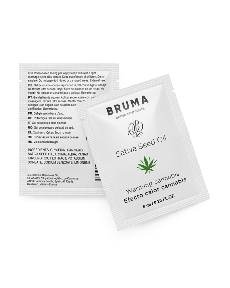 BRUMA - GEL SCORREVOLE ALL''OLIO DI SEMI DI SATIVA GUSTO CANNABIS RISCALDANTE 6 ML