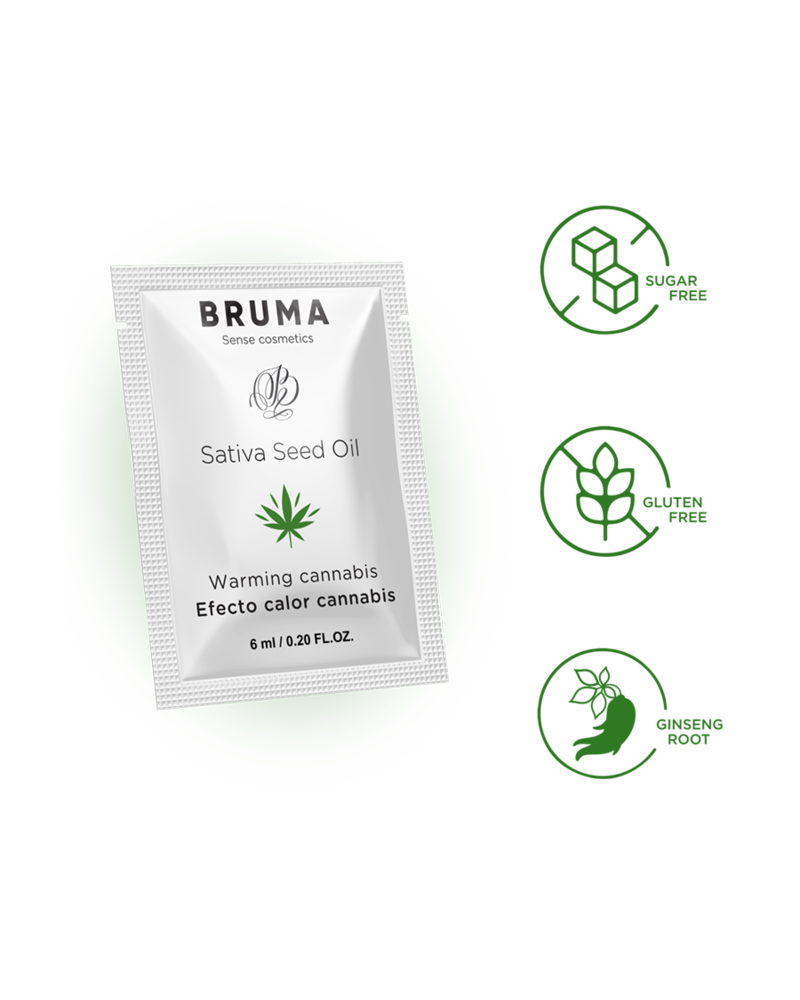 BRUMA - GEL SCORREVOLE ALL''OLIO DI SEMI DI SATIVA GUSTO CANNABIS RISCALDANTE 6 ML