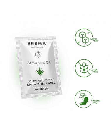 BRUMA - GEL SCORREVOLE ALL''OLIO DI SEMI DI SATIVA GUSTO CANNABIS RISCALDANTE 6 ML