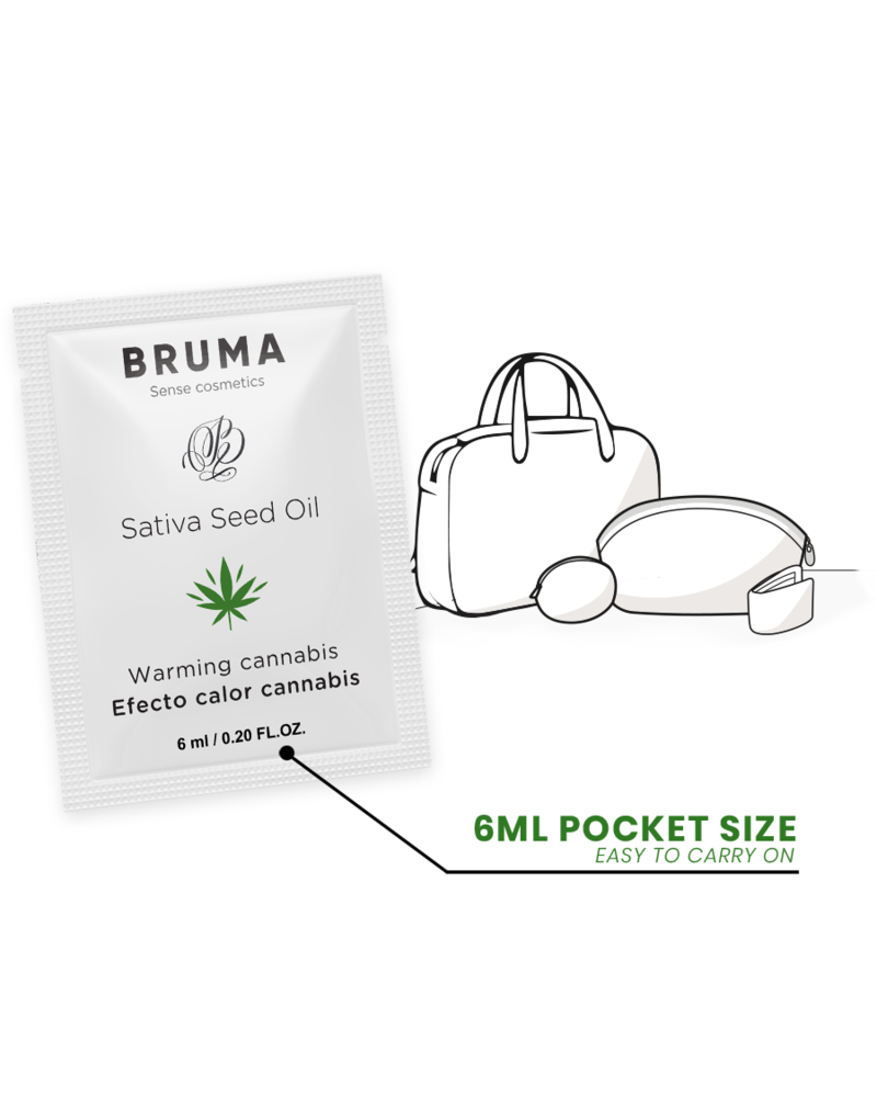 BRUMA - GEL SCORREVOLE ALL''OLIO DI SEMI DI SATIVA GUSTO CANNABIS RISCALDANTE 6 ML