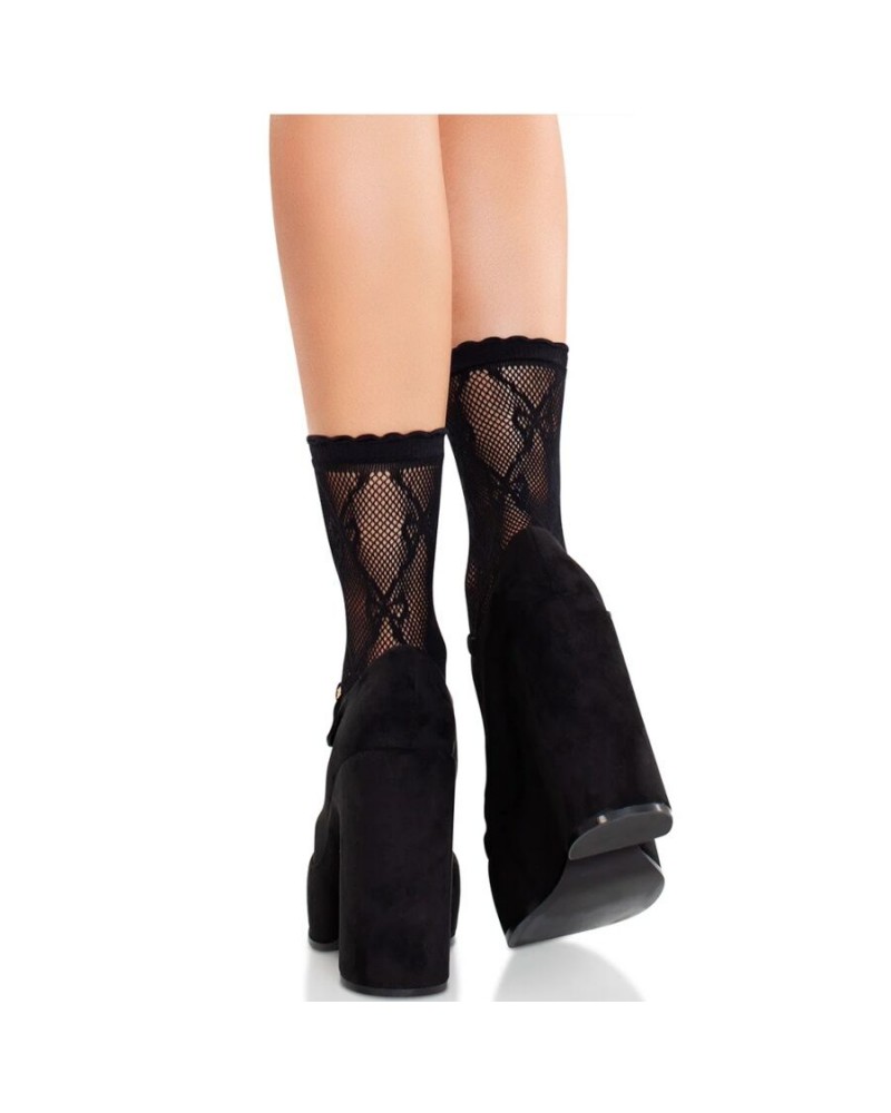 LEG AVENUE - CALZINI IN PIZZO CON FIOCCO IN PIZZO NERO