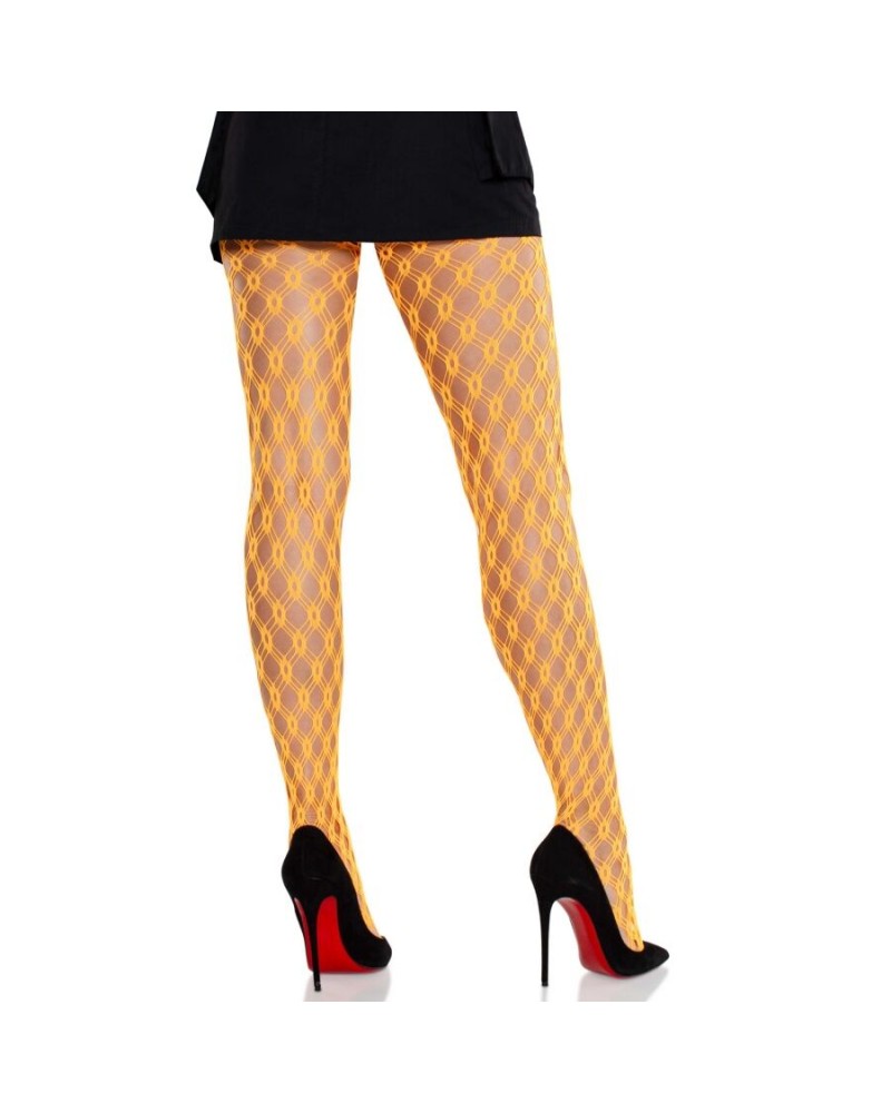 LEG AVENUE - COLLANT IN PIZZO CON OCCHIELLI NEON ARANCIONE
