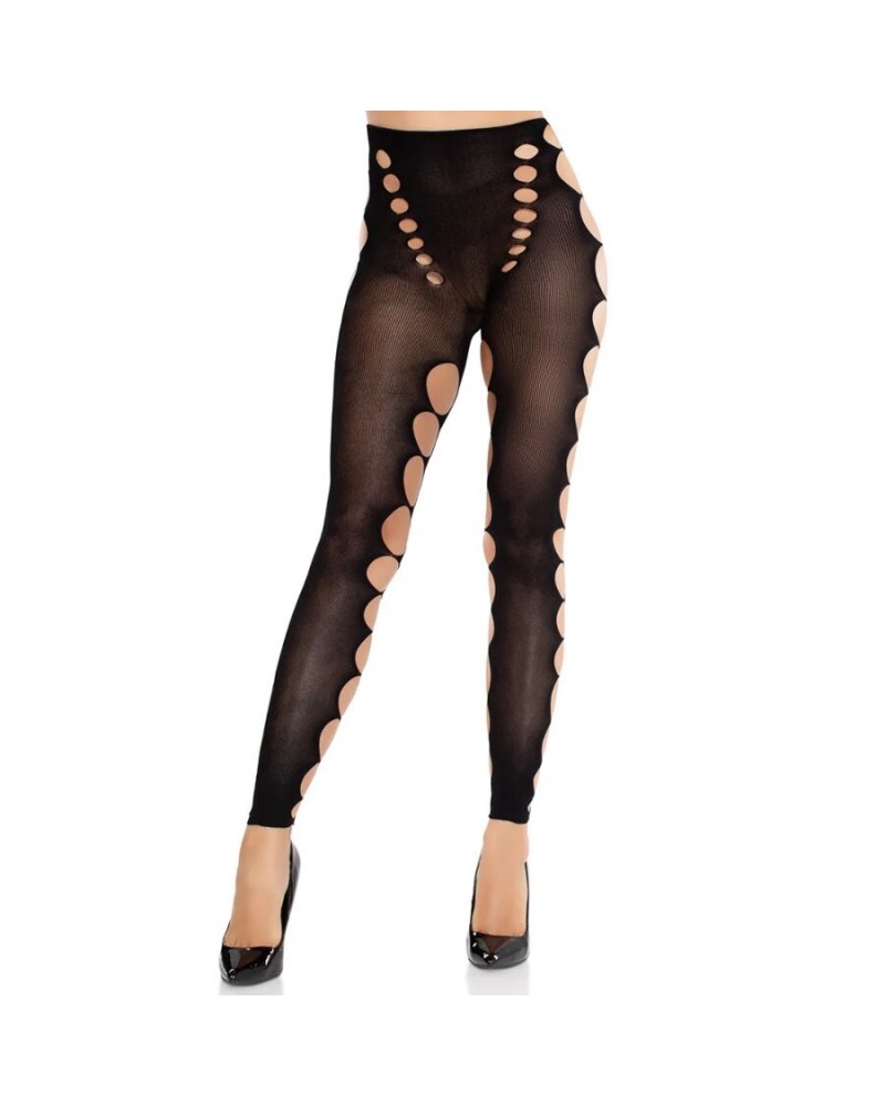 LEG AVENUE - CALZE COPRENTI SENZA CUCITURE CON TAGLIO AI PIEDI NERE