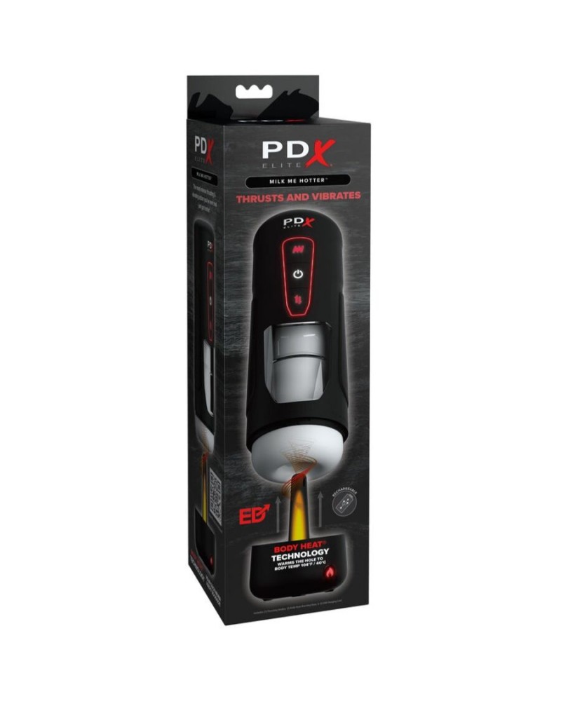 PDX ELITE - MASTURBATORE AUTOMATICO MILK ME HOTTER CON VIBRAZIONE A SPINTA E EFFETTO CALORE