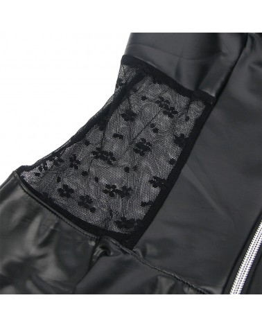 SUBBLIME - 957704 ABITO IN PELLE CON CERNIERA IN PIZZO NERO S/M