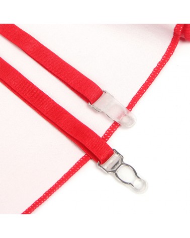 SUBBLIME - 957728 ABITO IN PELLE CON ZIP E PIZZO ROSSO S/M