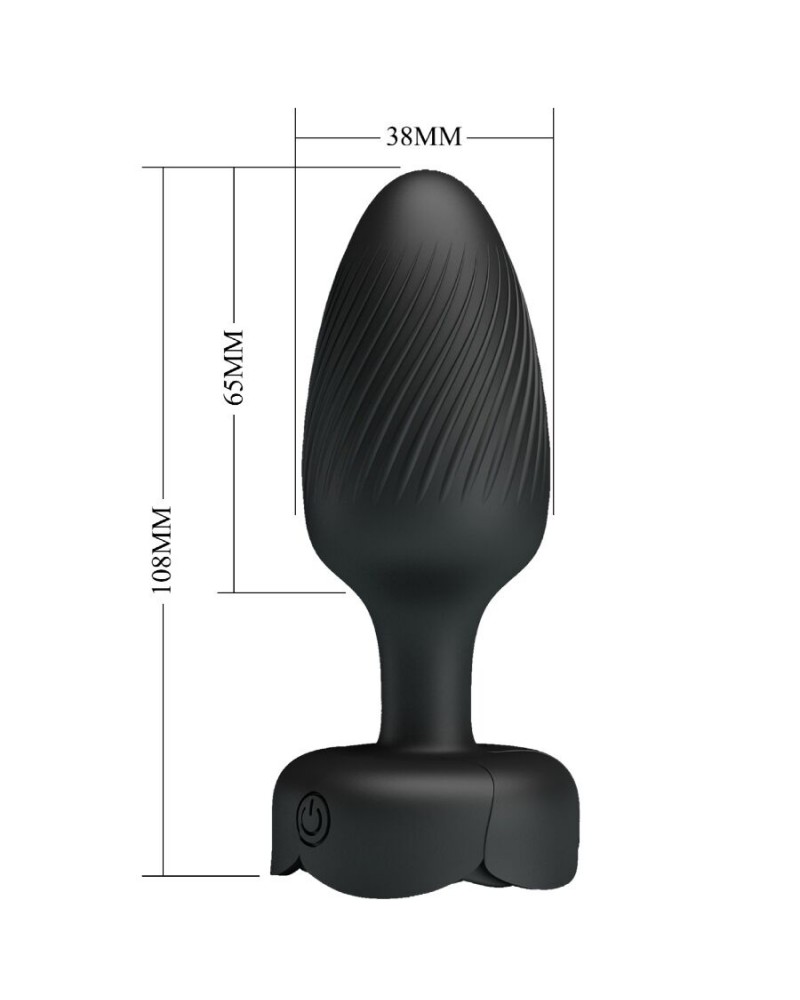 PRETTY LOVE - VARIAN PLUG ANALE CON LUCE LED NERO 10,8 CM