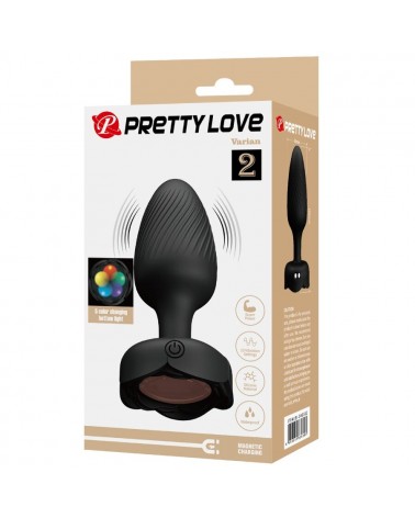 PRETTY LOVE - VARIAN PLUG ANALE CON LUCE LED NERO 10,8 CM