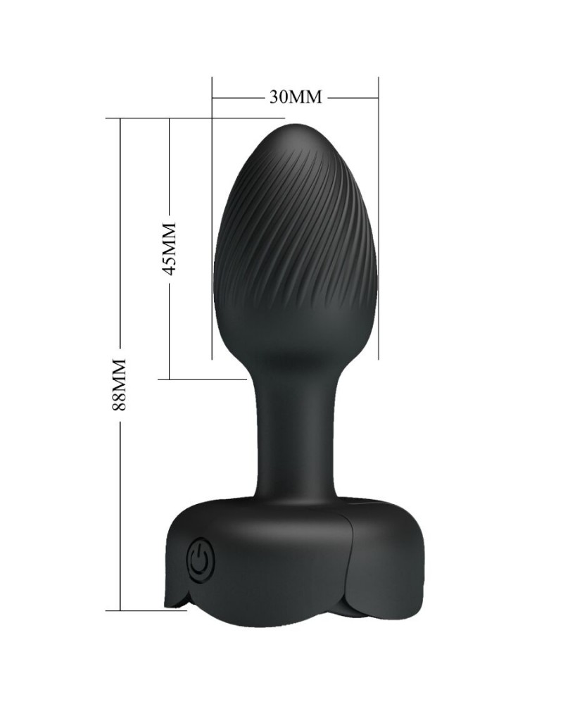 PRETTY LOVE - PLUG ANALE OLMAN CON LUCE LED NERO 8,8 CM