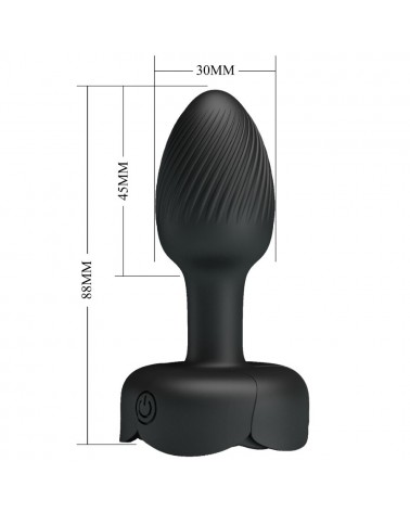 PRETTY LOVE - PLUG ANALE OLMAN CON LUCE LED NERO 8,8 CM