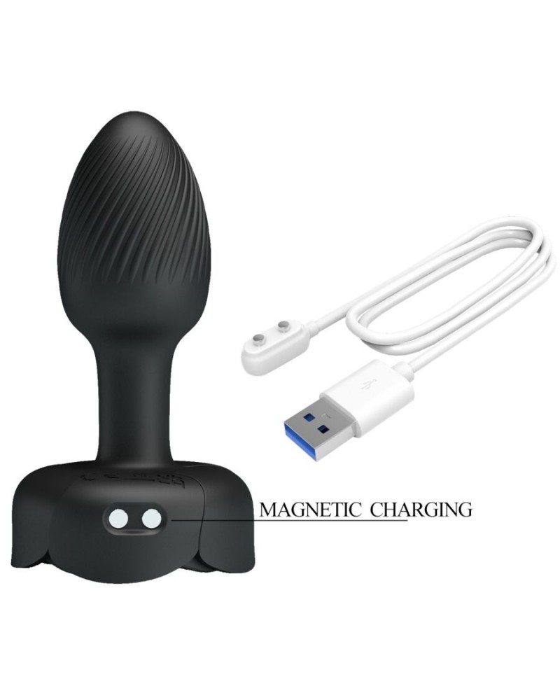 PRETTY LOVE - PLUG ANALE OLMAN CON LUCE LED NERO 8,8 CM