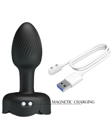 PRETTY LOVE - PLUG ANALE OLMAN CON LUCE LED NERO 8,8 CM