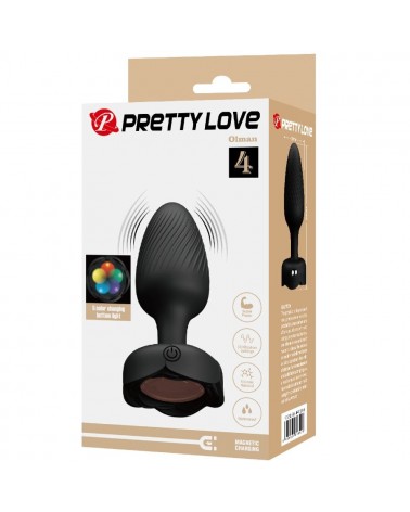 PRETTY LOVE - PLUG ANALE OLMAN CON LUCE LED NERO 8,8 CM