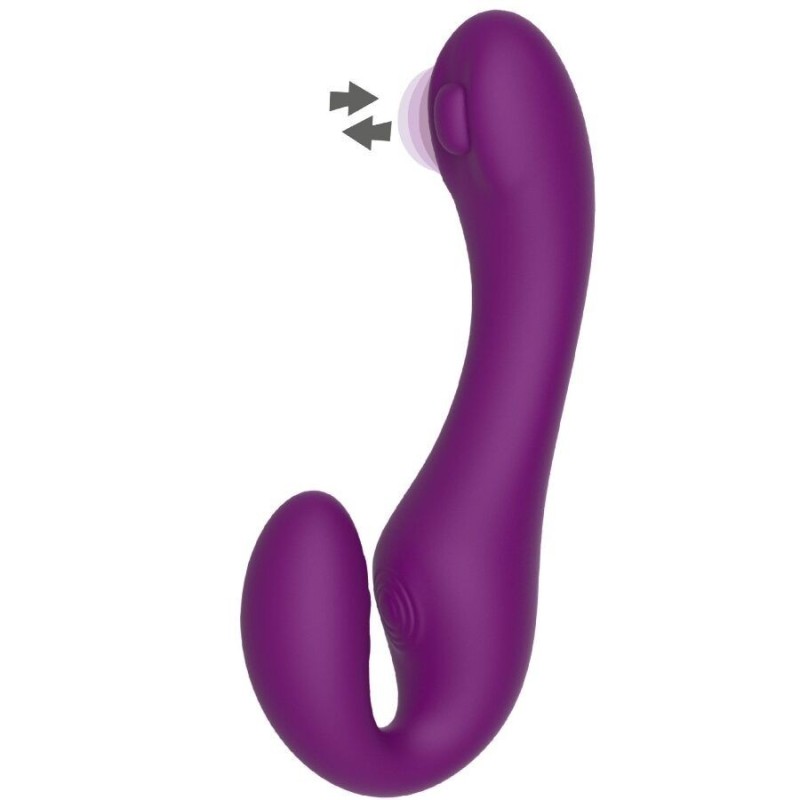 XOCOON - VIBRATORE 2 IN 1 STRAPLESS STRAP-ON CON TELECOMANDO VIOLA