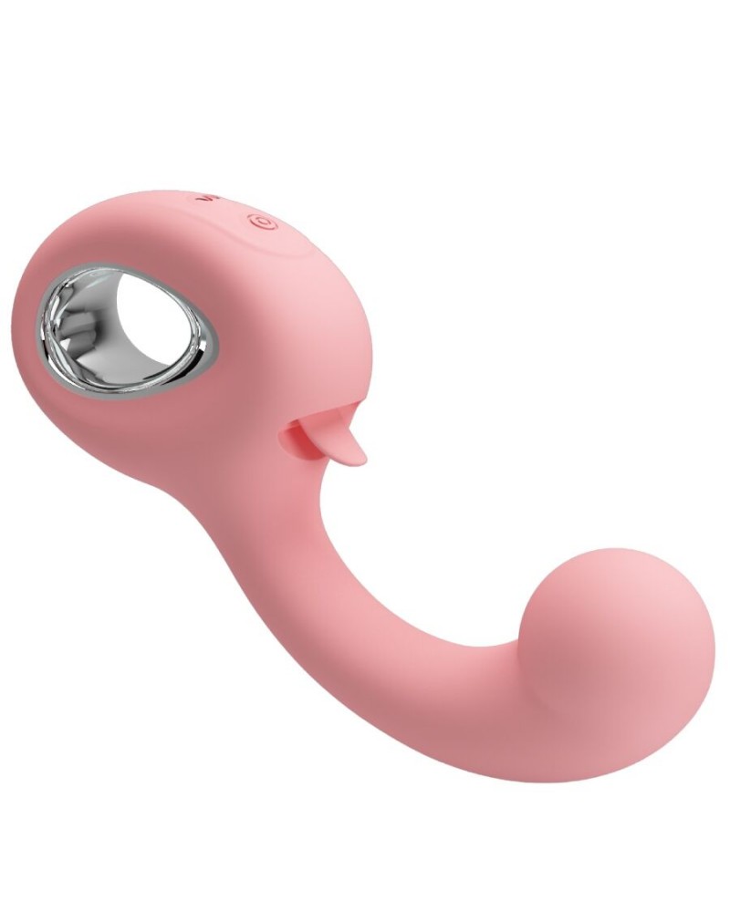 PRETTY LOVE - ERYNNYES VIBRATORE PUNTO G + STIMOLATORE CLITORIDEO 10 VIBRAZIONI ROSA