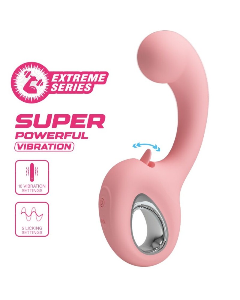 PRETTY LOVE - ERYNNYES VIBRATORE PUNTO G + STIMOLATORE CLITORIDEO 10 VIBRAZIONI ROSA