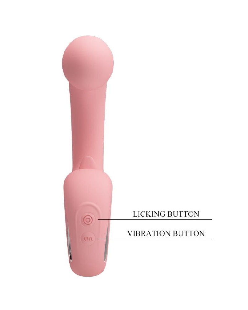 PRETTY LOVE - ERYNNYES VIBRATORE PUNTO G + STIMOLATORE CLITORIDEO 10 VIBRAZIONI ROSA