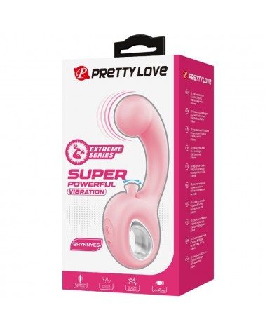 PRETTY LOVE - ERYNNYES VIBRATORE PUNTO G + STIMOLATORE CLITORIDEO 10 VIBRAZIONI ROSA