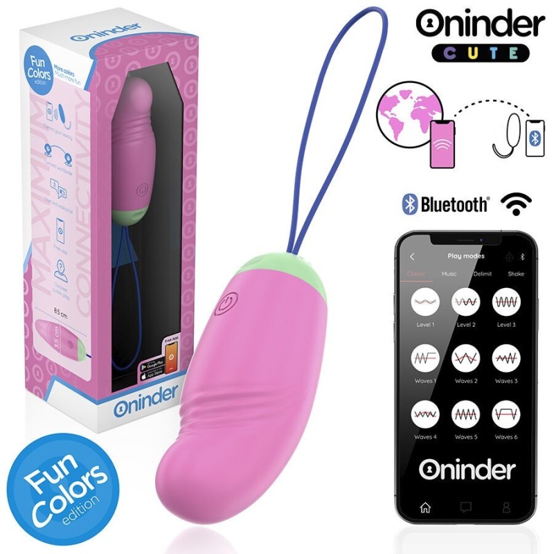 ONINDER CUTE - UOVO VIBRO-ROTANTE IN SILICONE 360° PER AMORE E PIACERE - APP GRATUITA IN TUTTO IL MONDO